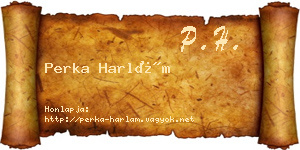 Perka Harlám névjegykártya